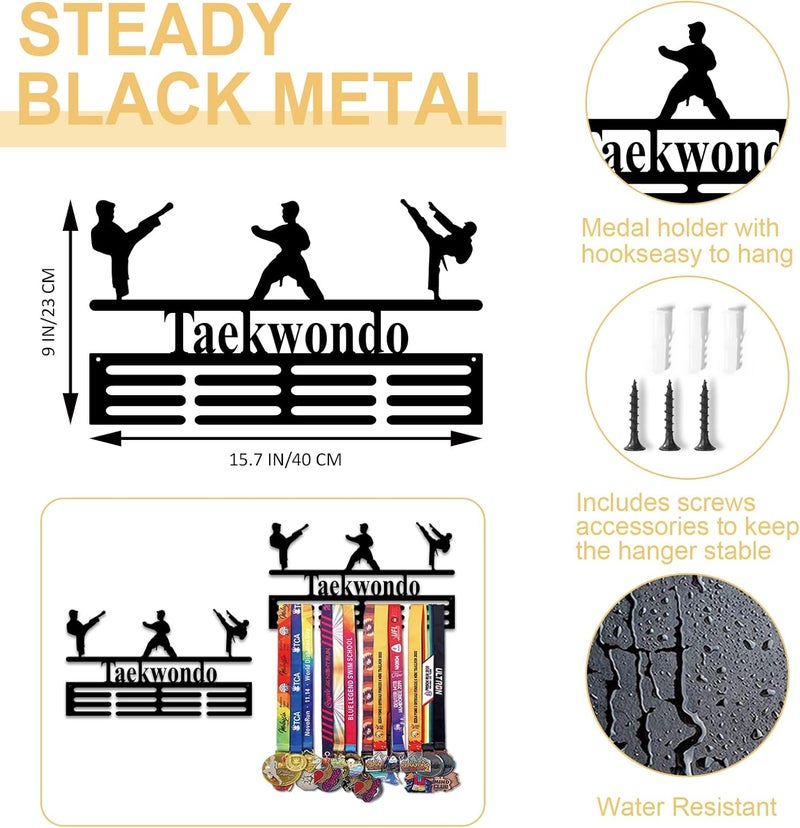 Resama Medal Hanger Holder Display Wall Rack Frame Shelf-Medal Hanger Awards Ribbon Soccer,Gymnastics,Holder Display Rack for 60 Medals - Image 4